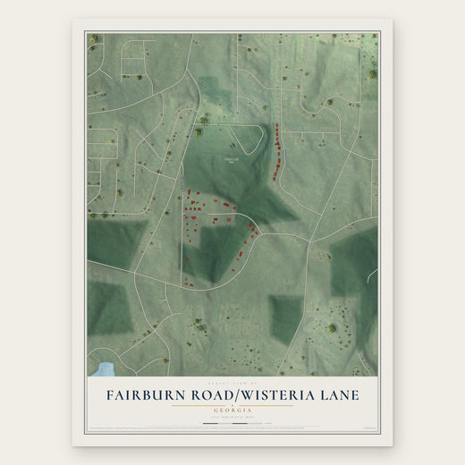 Fairburn Road-Wisteria Lane, Georgia map print, the full design