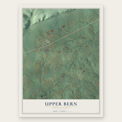 Upper Bern, Pennsylvania map print, the full design