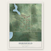 Hurdsfield, North Dakota map print, the full design