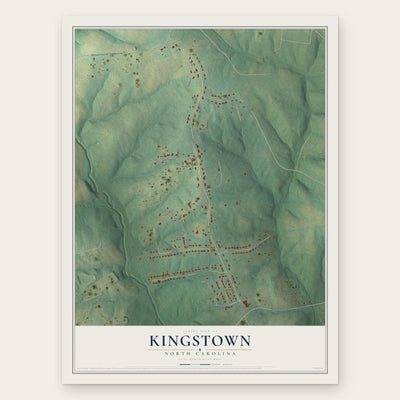 Kingstown, North Carolina map print, the full design