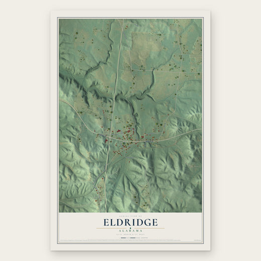 Eldridge, Alabama map print, the full design