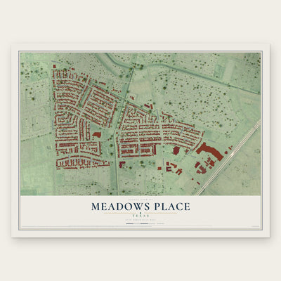 Meadows Place, Texas map print, the full design