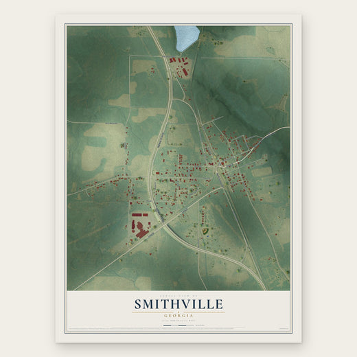 Smithville, Georgia map print, the full design