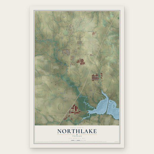 Northlake, Texas map print, the full design