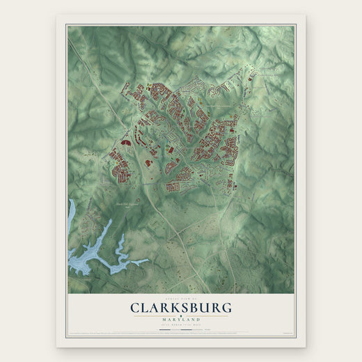 Clarksburg, Maryland map print, the full design