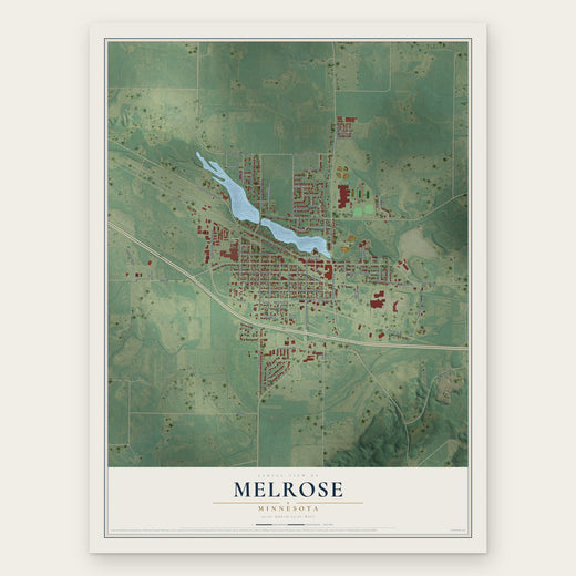 Melrose, Minnesota map print, the full design