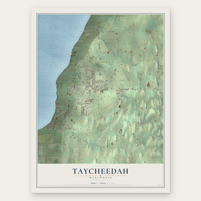 Taycheedah, Wisconsin map print, the full design