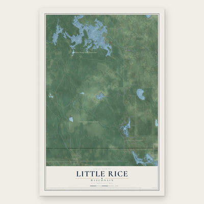 Little Rice, Wisconsin map print, the full design