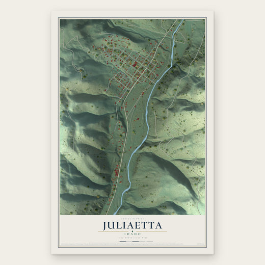 Juliaetta, Idaho map print, the full design
