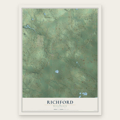 Richford, Wisconsin map print, the full design