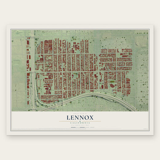 Lennox, California map print, the full design