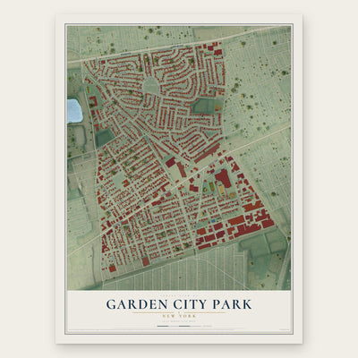 Garden City Park, New York map print, the full design
