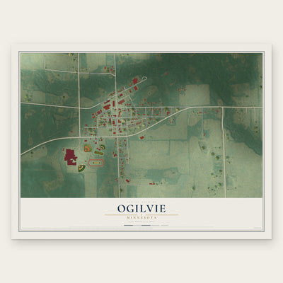 Ogilvie, Minnesota map print, the full design