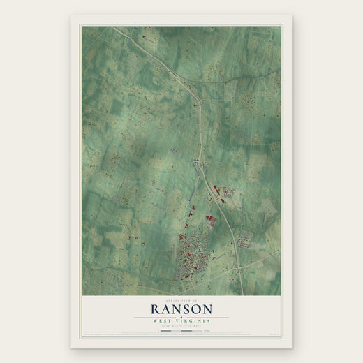 Ranson, West Virginia map print, the full design