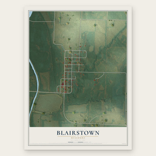 Blairstown, Missouri map print, the full design