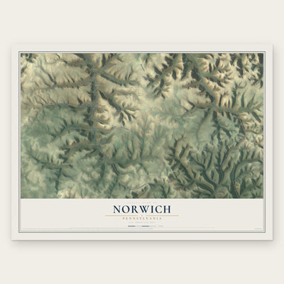 Norwich, Pennsylvania map print, the full design
