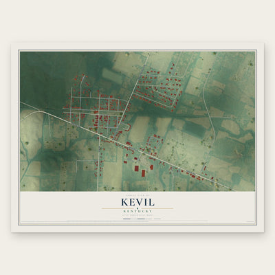 Kevil, Kentucky map print, the full design