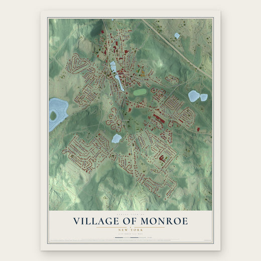 Village of Monroe, New York map print, the full design
