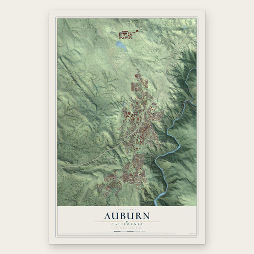 Auburn, California map print, the full design