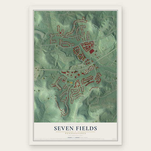 Seven Fields, Pennsylvania map print, the full design