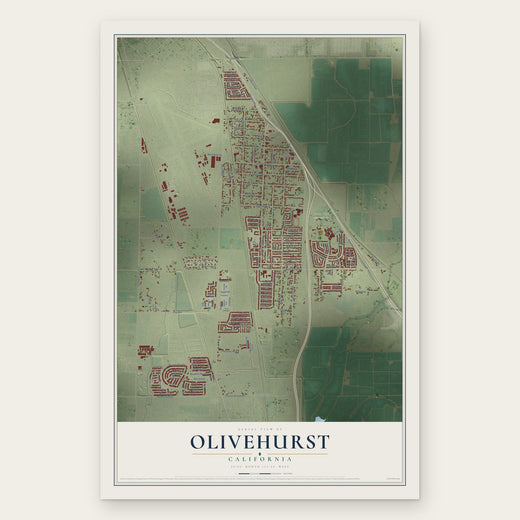 Olivehurst, California map print, the full design