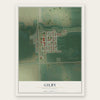 Gilby, North Dakota map print, the full design
