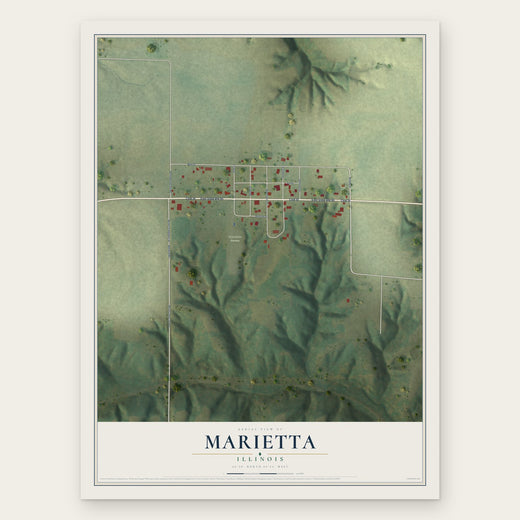 Marietta, Illinois map print, the full design
