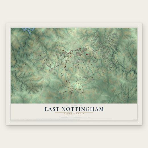 East Nottingham, Pennsylvania map print, the full design