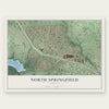 North Springfield, Virginia map print, the full design