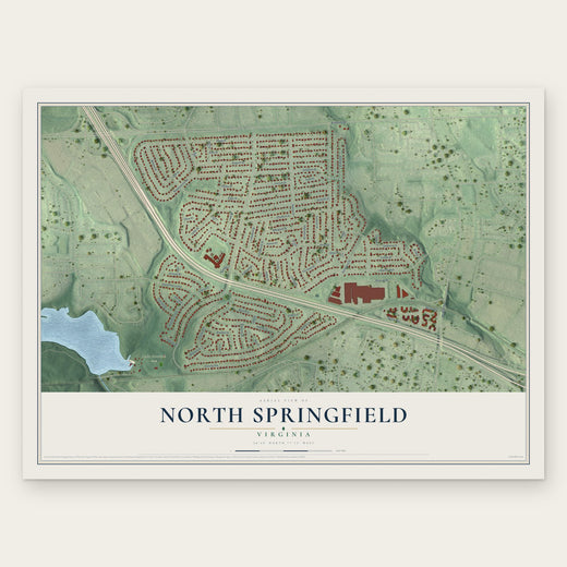 North Springfield, Virginia map print, the full design