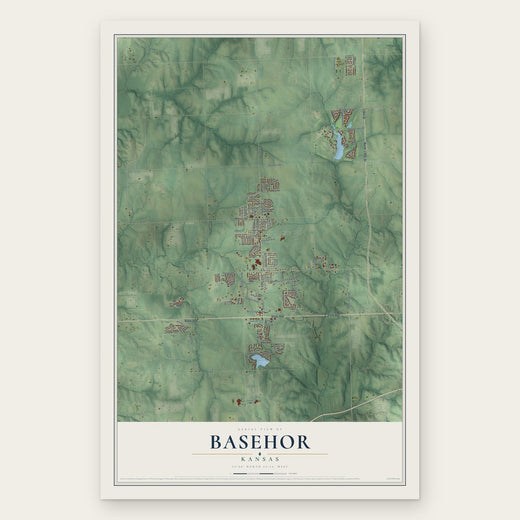 Basehor, Kansas map print, the full design