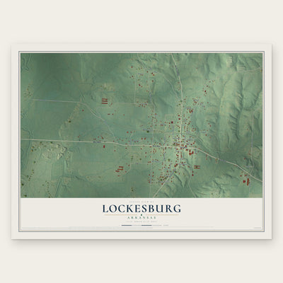 Lockesburg, Arkansas map print, the full design