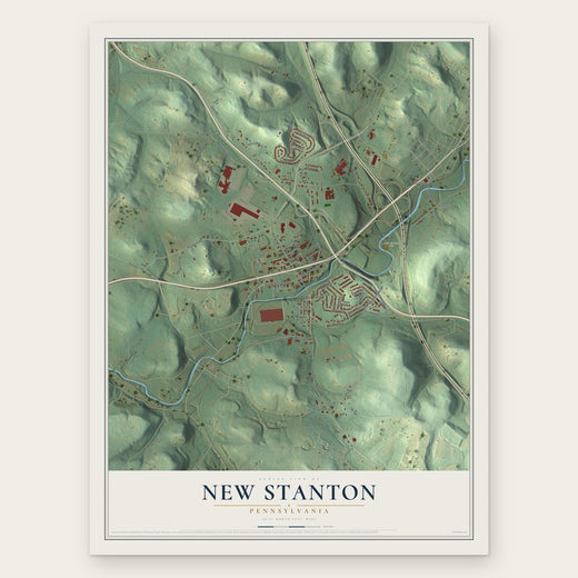 New Stanton, Pennsylvania map print, the full design