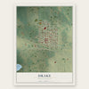 Drake, North Dakota map print, the full design
