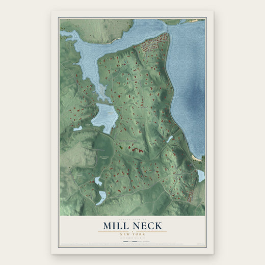 Mill Neck, New York map print, the full design