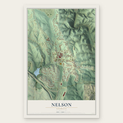 Nelson, Georgia map print, the full design
