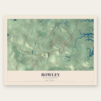Rowley, Massachusetts map print, the full design