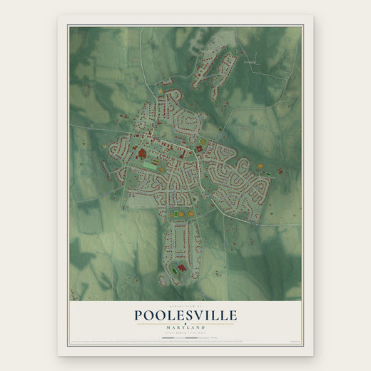 Poolesville, Maryland map print, the full design