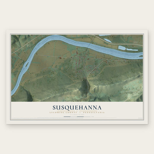 Susquehanna, Lycoming County, Pennsylvania map print, the full design