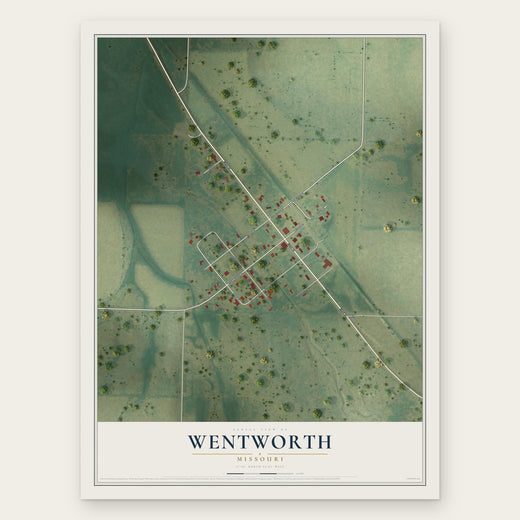 Wentworth, Missouri map print, the full design