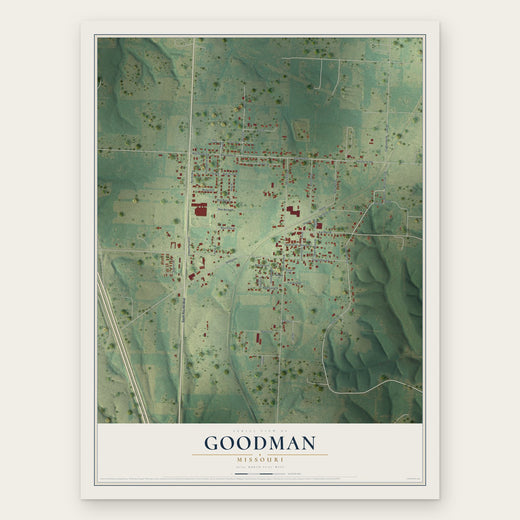 Goodman, Missouri map print, the full design
