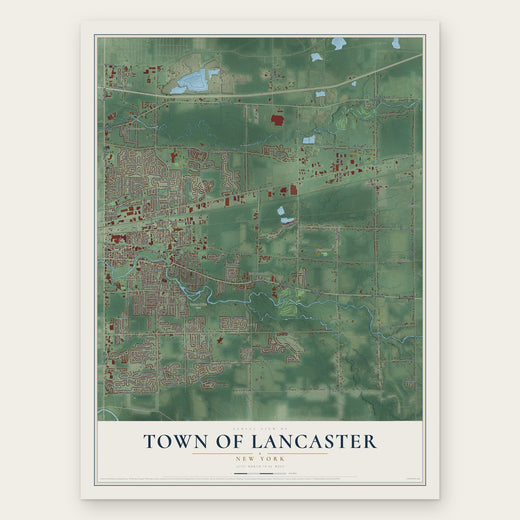 Town of Lancaster, New York map print, the full design