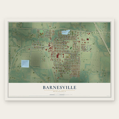 Barnesville, Minnesota map print, the full design