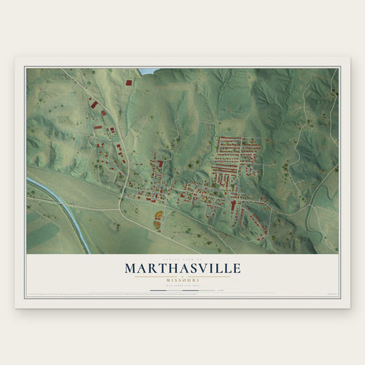 Marthasville, Missouri map print, the full design