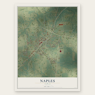 Naples, Texas map print, the full design