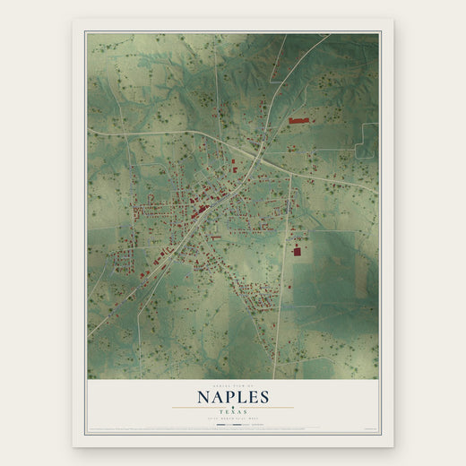 Naples, Texas map print, the full design