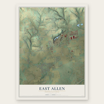 East Allen, Pennsylvania map print, the full design