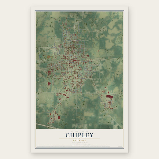 Chipley, Florida map print, the full design