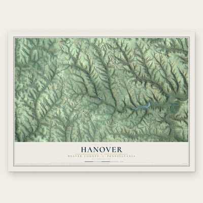 Hanover, Beaver County, Pennsylvania map print, the full design