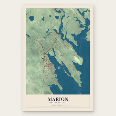 Marion, Massachusetts map print, the full design
